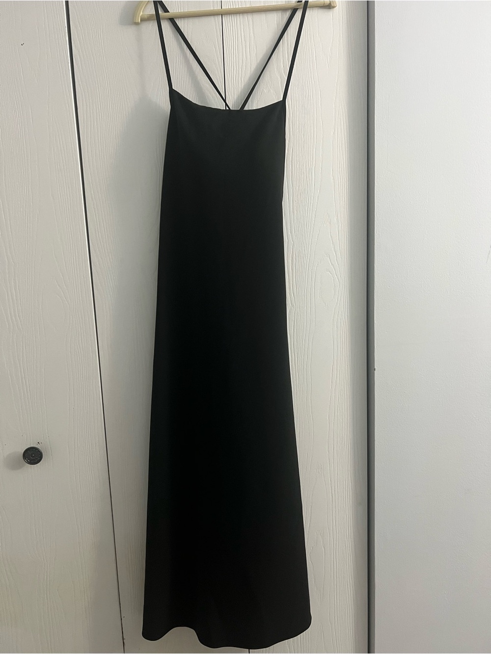 Uniqlo Black Maxi Slip Dress with Double Straps